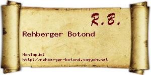 Rehberger Botond névjegykártya